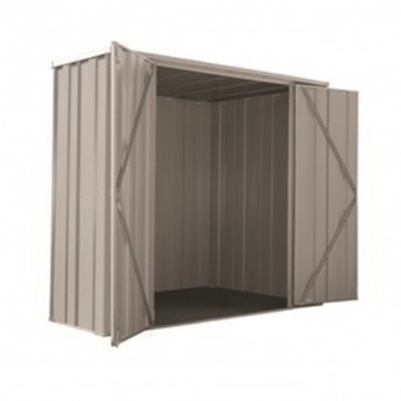 YardStore Shed F62 - Double Door Flat Roof - 2.105m x 0.72m - Zinc